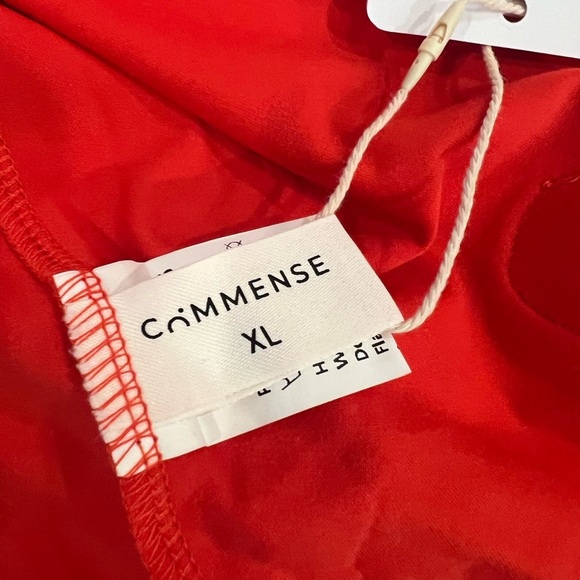 COMMENSE Rosette V-Neck Backless Cami Dress COLOR - Red, NWT Sold out online XL - Picture 8 of 12